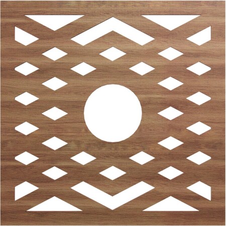 Ekena Millwork Chevron Wood Fretwork Pierced Ceiling Medallion, Walnut, 20"OD x 5 1/8"ID x 3/8"T CMWP20X20X0375CHWA